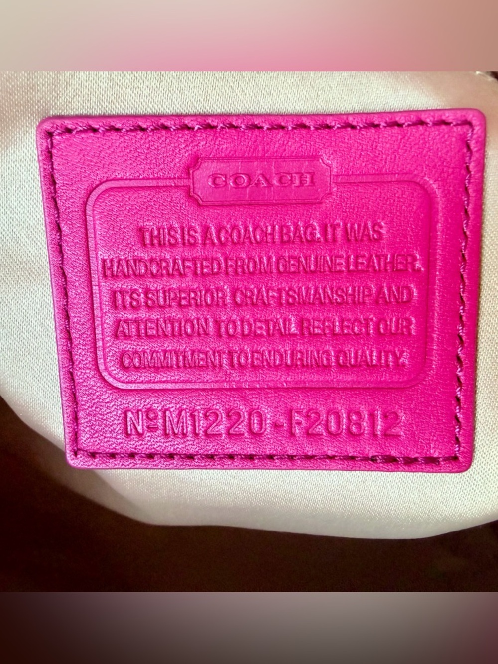 Coach Alexandra Hot Pink Leather Tote Shoulder Bag. - Picture 7 of 14